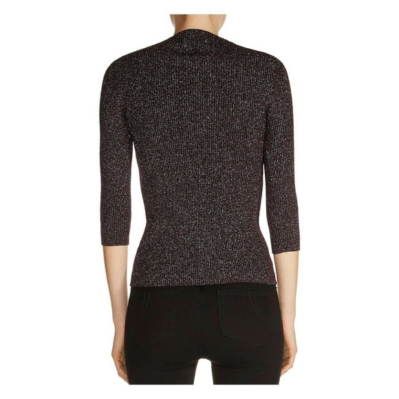 Maje NWT Metallic Ribbed Knit Sweater Top Sz 3 L - Picture 2 of 6